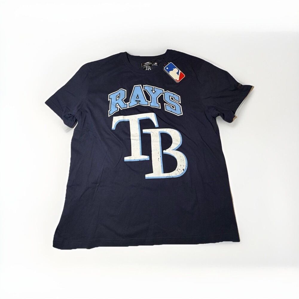 NWT Pro Standard Tampa Bay Rays MLB Navy T Shirt Stitched Men’s Medium Licensed